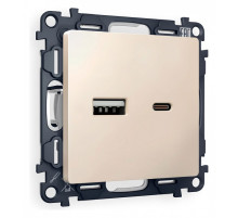 Розетка 2хUSB type A и C без рамки Ambrella Volt Quant MA331010