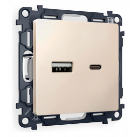 Розетка 2хUSB type A и C без рамки Ambrella Volt Quant MA331010