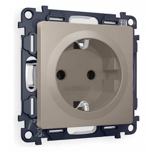 Розетка с заземлением, без рамки Ambrella Volt Quant MA366010