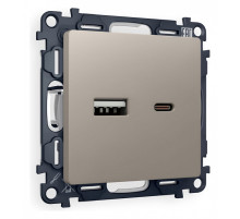 Розетка 2хUSB type A и C без рамки Ambrella Volt Quant MA371010