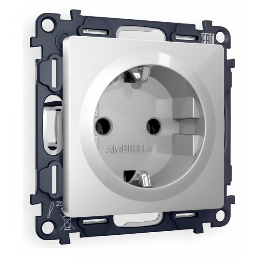 Розетка с заземлением, без рамки Ambrella Volt Quant MA406010