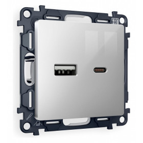 Розетка 2хUSB type A и C без рамки Ambrella Volt Quant MA411010