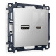 Розетка 2хUSB type A и C без рамки Ambrella Volt Quant MA411010