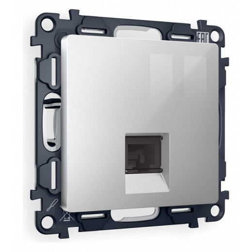 Розетка Ethernet RJ-45 и со шторками, без рамки Ambrella Volt Quant MA412010