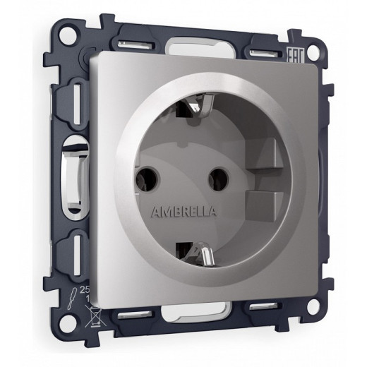 Розетка с заземлением, без рамки Ambrella Volt Quant MA506010