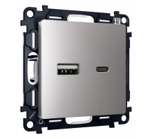 Розетка 2хUSB type A и C без рамки Ambrella Volt Quant MA511010