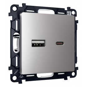 Розетка 2хUSB type A и C без рамки Ambrella Volt Quant MA511010