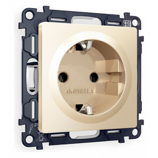 Розетка с заземлением, без рамки Ambrella Volt Quant MA606010