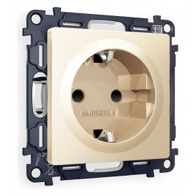 Розетка с заземлением и со шторкой, без рамки Ambrella Volt Quant MA607010
