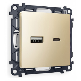 Розетка 2хUSB type A и C без рамки Ambrella Volt Quant MA611010