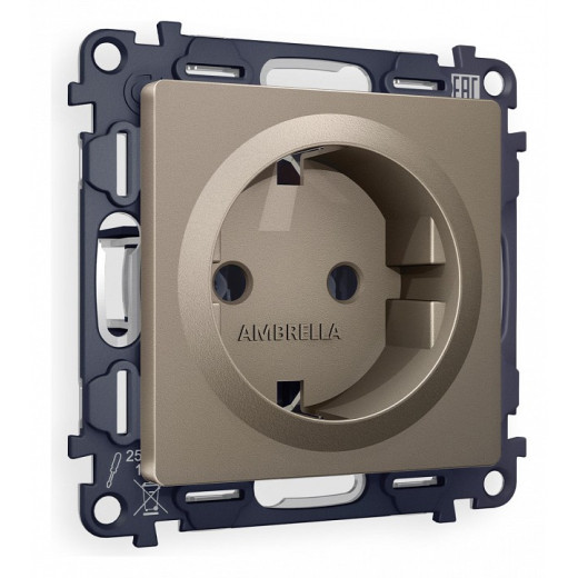 Розетка с заземлением, без рамки Ambrella Volt Quant MA636010