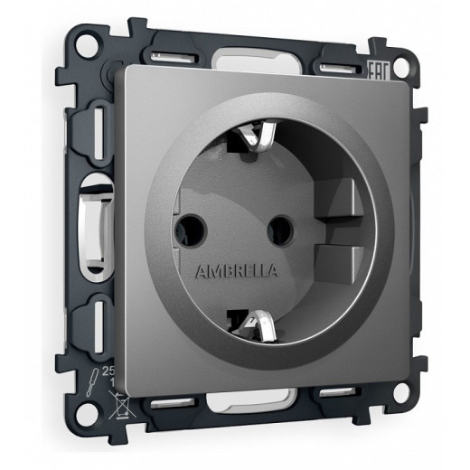 Розетка с заземлением, без рамки Ambrella Volt Quant MA656010