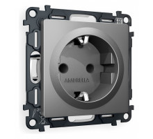 Розетка с заземлением и со шторкой, без рамки Ambrella Volt Quant MA657010
