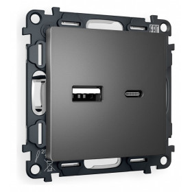 Розетка 2хUSB type A и C без рамки Ambrella Volt Quant MA661010