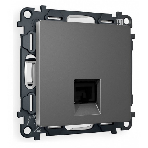 Розетка Ethernet RJ-45 и со шторками, без рамки Ambrella Volt Quant MA662010