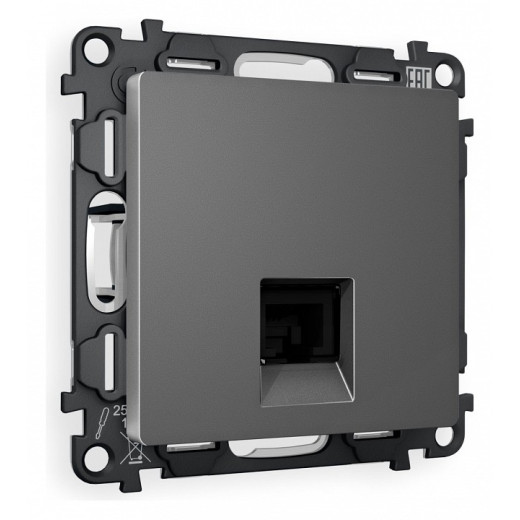 Розетка телефонная RJ-11 со штрокой, без рамки Ambrella Volt Quant MA662030