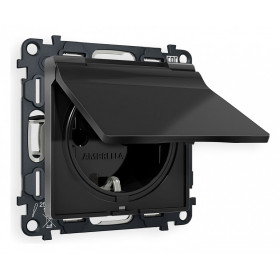 Розетка с заземлением и со шторкой, без рамки с крышкой Ambrella Volt Quant MA808010