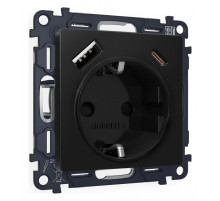 Розетка с заземлением и 2хUSB type A и C, без рамки Ambrella Volt Quant MA810010