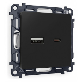 Розетка 2хUSB type A и C без рамки Ambrella Volt Quant MA811010