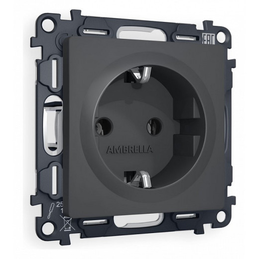 Розетка с заземлением, без рамки Ambrella Volt Quant MA906010