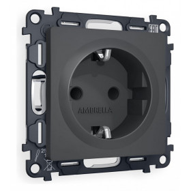 Розетка с заземлением и со шторкой, без рамки Ambrella Volt Quant MA907010