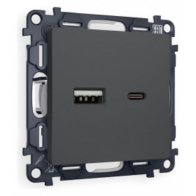 Розетка 2хUSB type A и C без рамки Ambrella Volt Quant MA911010