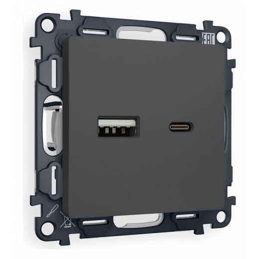 Розетка 2хUSB type A и C без рамки Ambrella Volt Quant MA911010