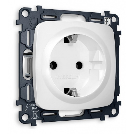 Розетка с заземлением, без рамки Ambrella Volt Quant MO126010