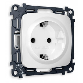 Розетка с заземлением и со шторкой, без рамки Ambrella Volt Quant MO127010