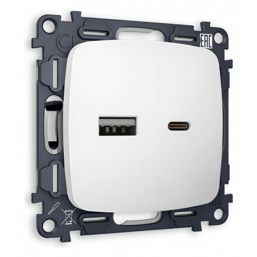 Розетка 2хUSB type A и C без рамки Ambrella Volt Quant MO131010