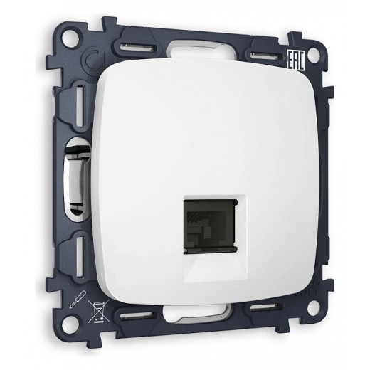 Розетка Ethernet RJ-45 и со шторками, без рамки Ambrella Volt Quant MO132010