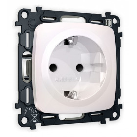 Розетка с заземлением и со шторкой, без рамки Ambrella Volt Quant MO207010
