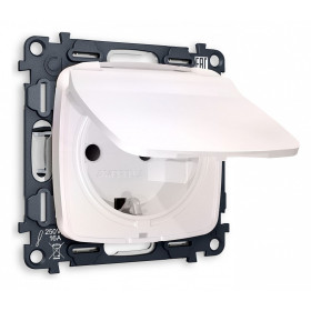 Розетка влагозащищенная с заземлением и со шторкой, без рамки с крышкой Ambrella Volt Quant MO208010