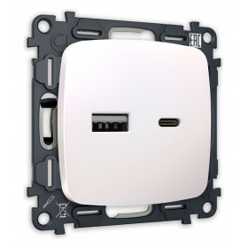 Розетка 2хUSB type A и C без рамки Ambrella Volt Quant MO211010