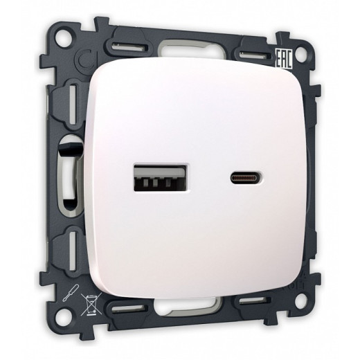 Розетка 2хUSB type A и C без рамки Ambrella Volt Quant MO211010