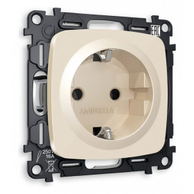 Розетка с заземлением, без рамки Ambrella Volt Quant MO306010