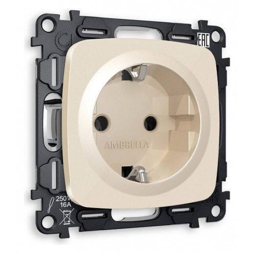 Розетка с заземлением, без рамки Ambrella Volt Quant MO306010