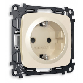 Розетка с заземлением и со шторкой, без рамки Ambrella Volt Quant MO307010