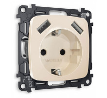Розетка с заземлением и 2хUSB type A, без рамки Ambrella Volt Quant MO309010