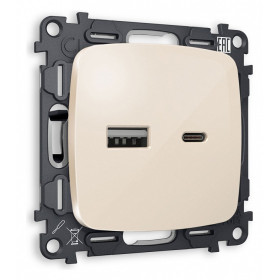 Розетка 2хUSB type A и C без рамки Ambrella Volt Quant MO311010