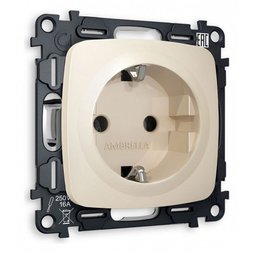 Розетка с заземлением, без рамки Ambrella Volt Quant MO326010