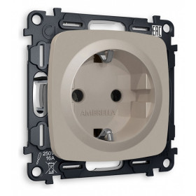 Розетка с заземлением, без рамки Ambrella Volt Quant MO366010