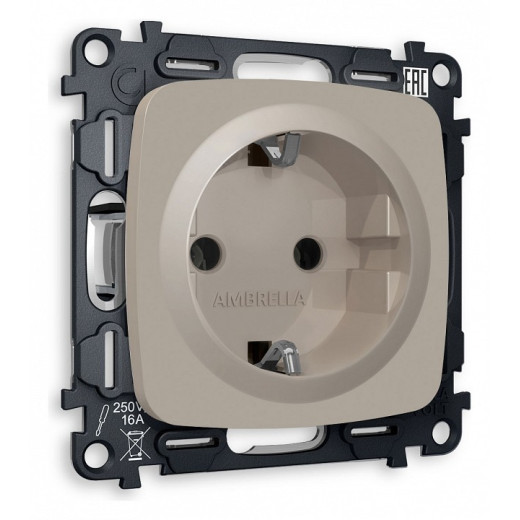 Розетка с заземлением, без рамки Ambrella Volt Quant MO366010