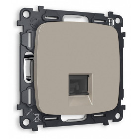 Розетка Ethernet RJ-45 и со шторками, без рамки Ambrella Volt Quant MO372010