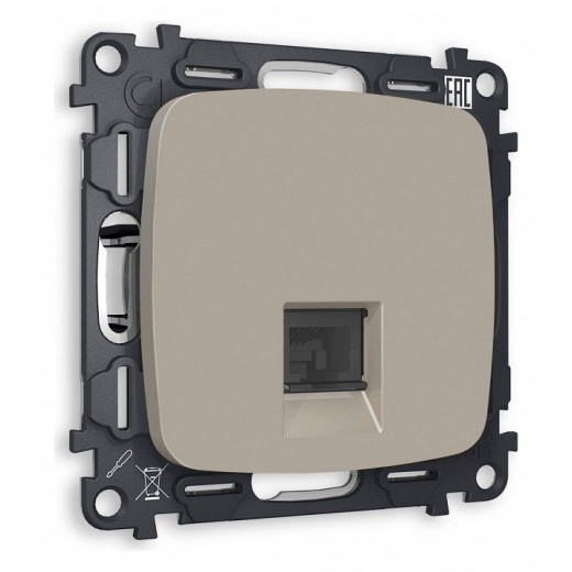 Розетка Ethernet RJ-45 и со шторками, без рамки Ambrella Volt Quant MO372010