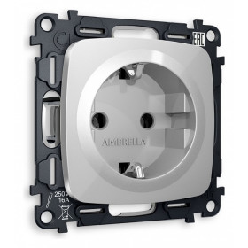 Розетка с заземлением, без рамки Ambrella Volt Quant MO406010