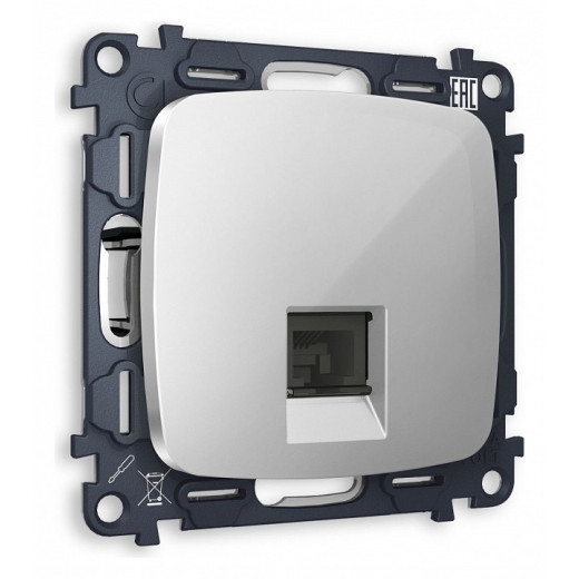 Розетка телефонная RJ-11 со штрокой, без рамки Ambrella Volt Quant MO412030