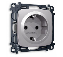 Розетка с заземлением, без рамки Ambrella Volt Quant MO506010