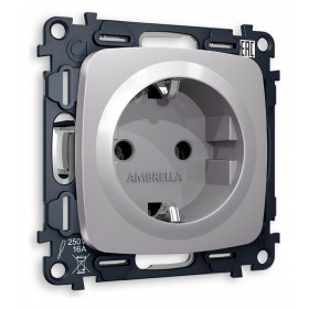 Розетка с заземлением, без рамки Ambrella Volt Quant MO506010