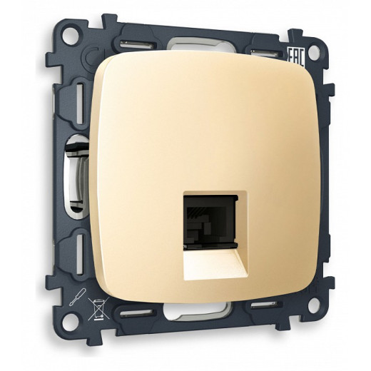 Розетка Ethernet RJ-45 и со шторками, без рамки Ambrella Volt Quant MO612010